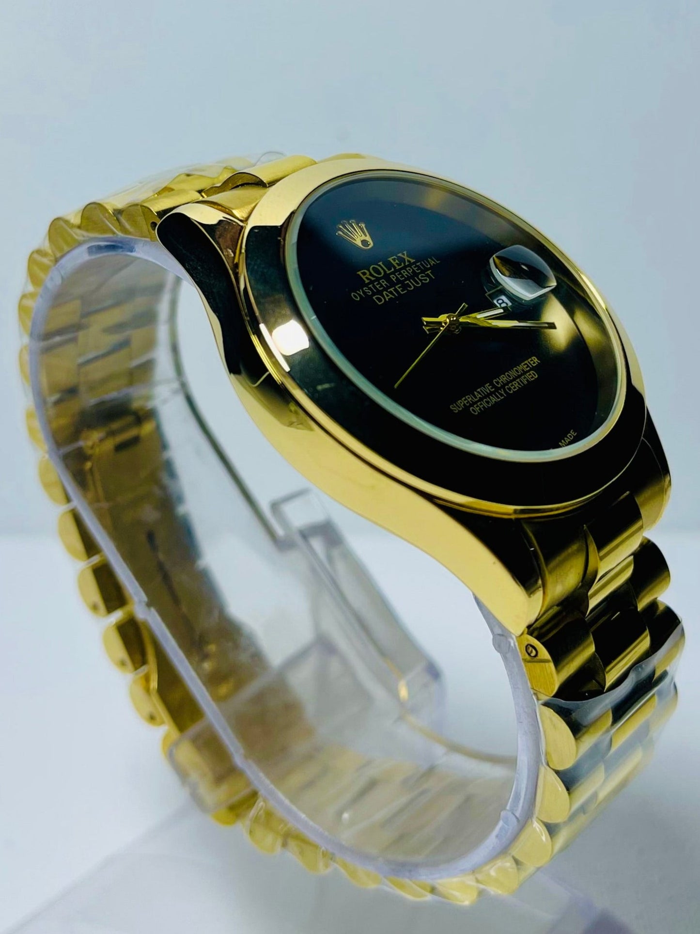 Rolex Oyster Date Just Plain Dial Golden & Stainless Steal Chain Watch With Day & Date. - ANZA