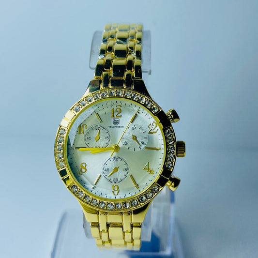 TRUE WORTH Woman Beautiful Watch Diamond Small Chain Ladies Fashion Casual Stainless Steel - ANZA